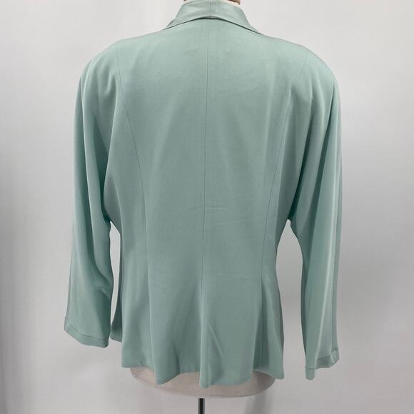 Vintage Daymor Couture Beaded Blazer Lady Jacket Single Button Pastel Mint 16 - Picture 8 of 11